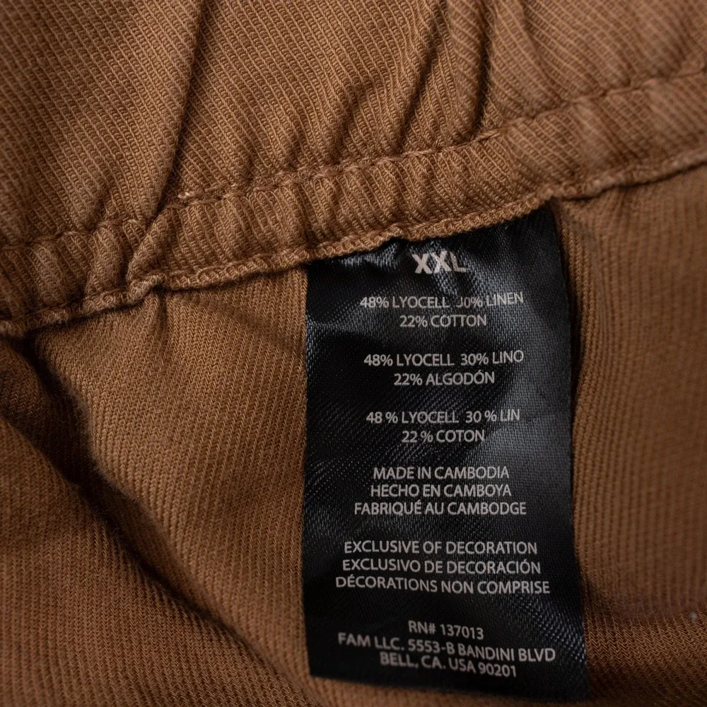 Banana Republic Pants Womens XXL Brown NEW Lyocell Linen Cotton Pull On